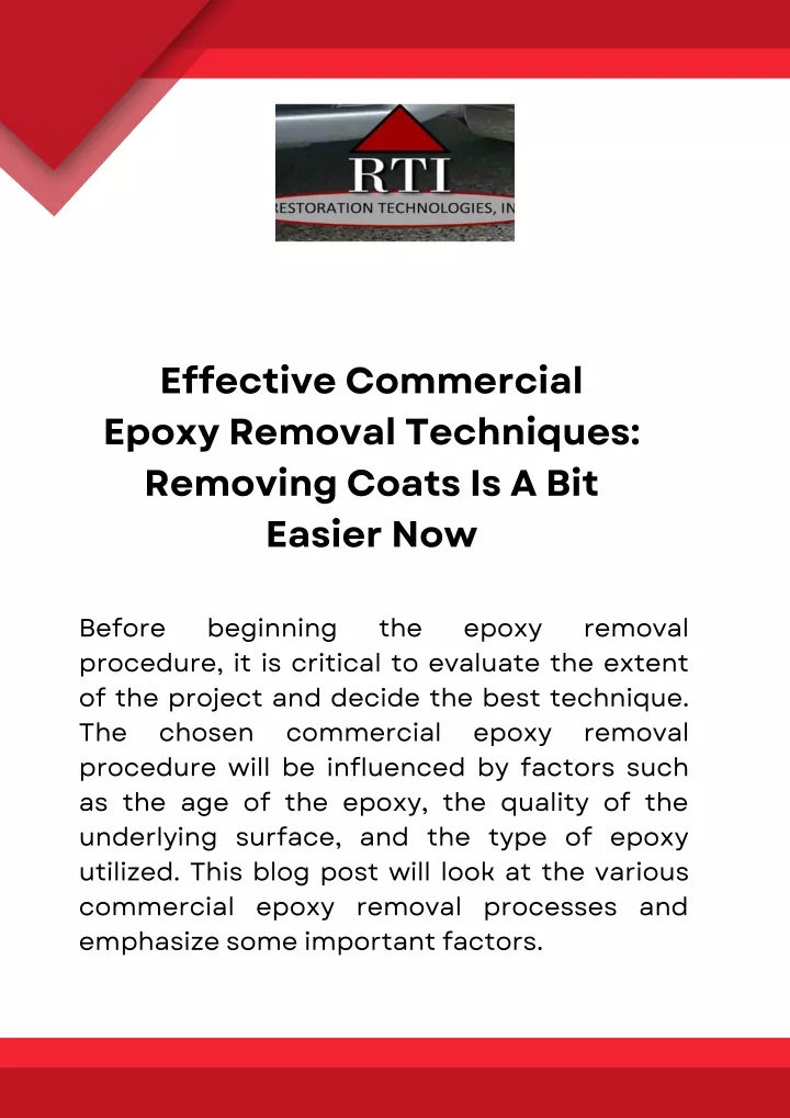 effective commercial epoxy removal techniques