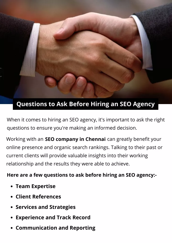 questions to ask before hiring an seo agency