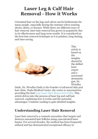 Laser Leg & Calf Hair Removal - How it Works