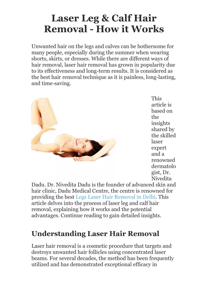 laser leg calf hair removal how it works