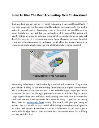 How To Hire The Best Accounting Firm In Auckland