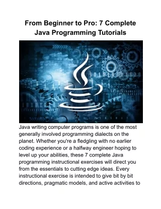 from beginner to pro 7 complete java programming