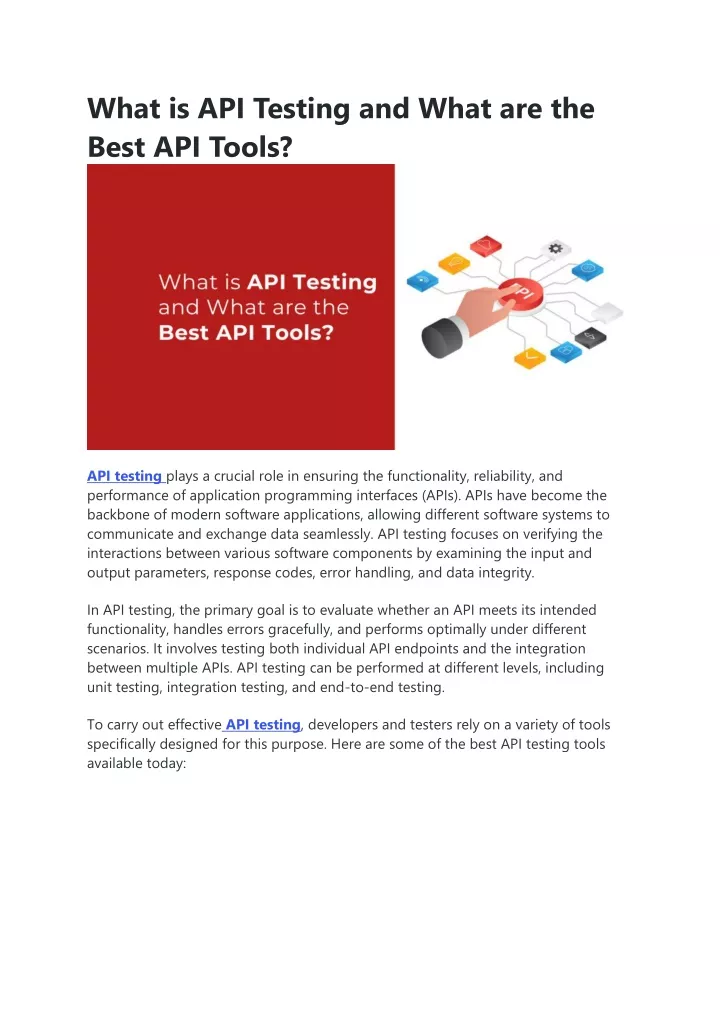 what is api testing and what are the best