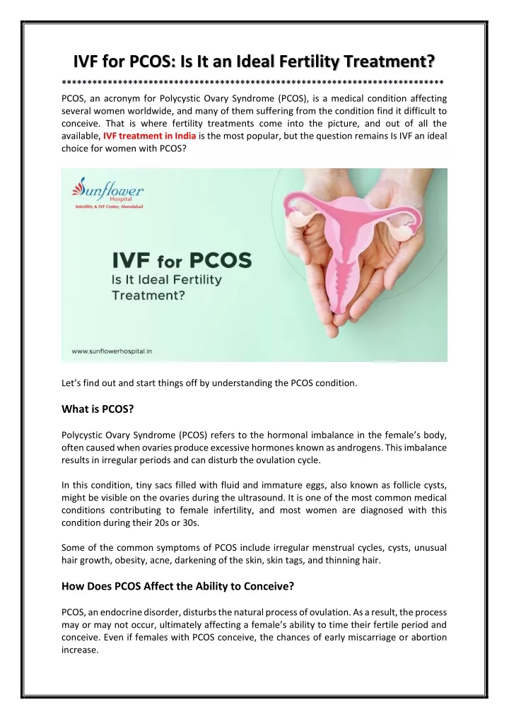 ivf for pcos is it an ideal fertility treatment