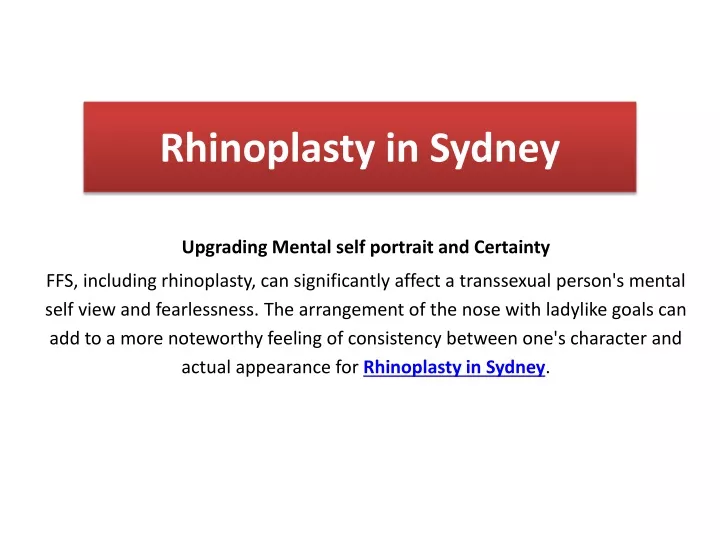 rhinoplasty in sydney