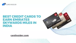 Best Credit Cards to Earn Emirates Skywards Miles in India