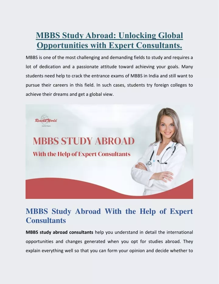 mbbs study abroad unlocking global opportunities