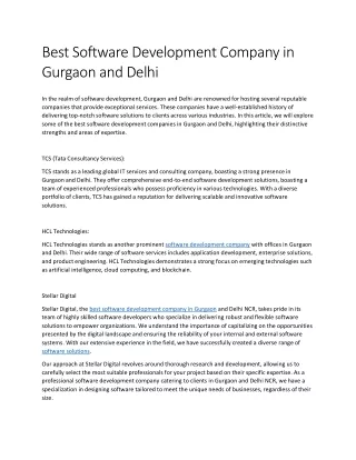 best software development company in gurgaon