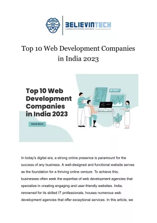 top 10 web development companies in india 2023