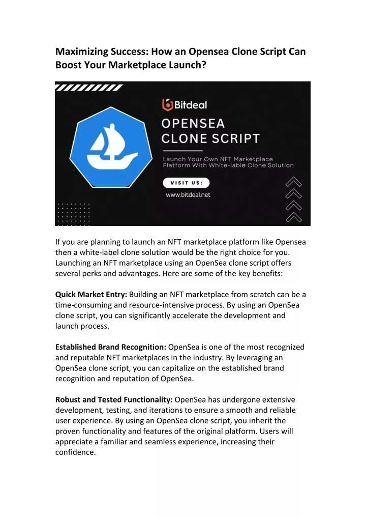 maximizing success how an opensea clone script