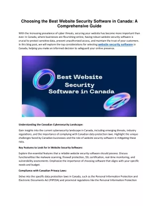choosing the best website security software