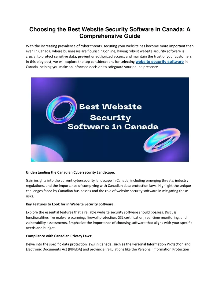 choosing the best website security software