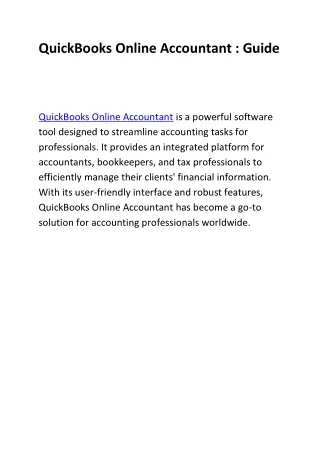 quickbooks online accountant guide