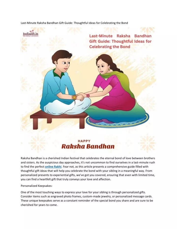 last minute raksha bandhan gift guide thoughtful
