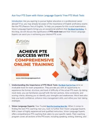 ace your pte exam with vision language experts