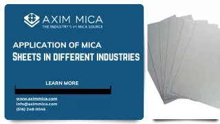 Applications of Mica Sheets in Different Industries- Axim Mica