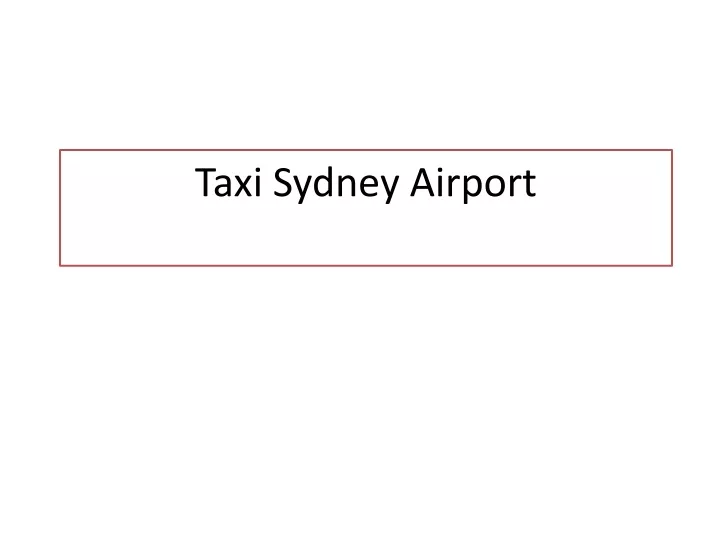 taxi sydney airport