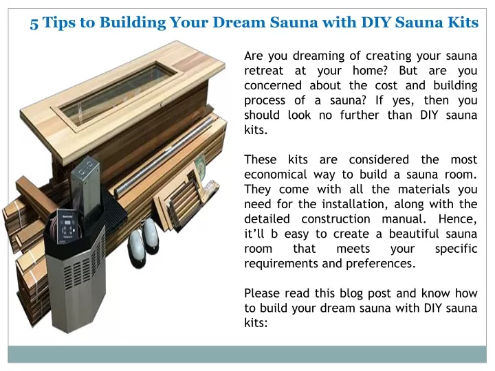 5 tips to building your dream sauna with