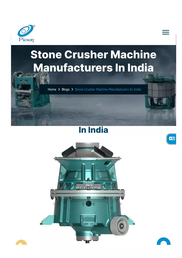 stone crusher machine manufacturers in india