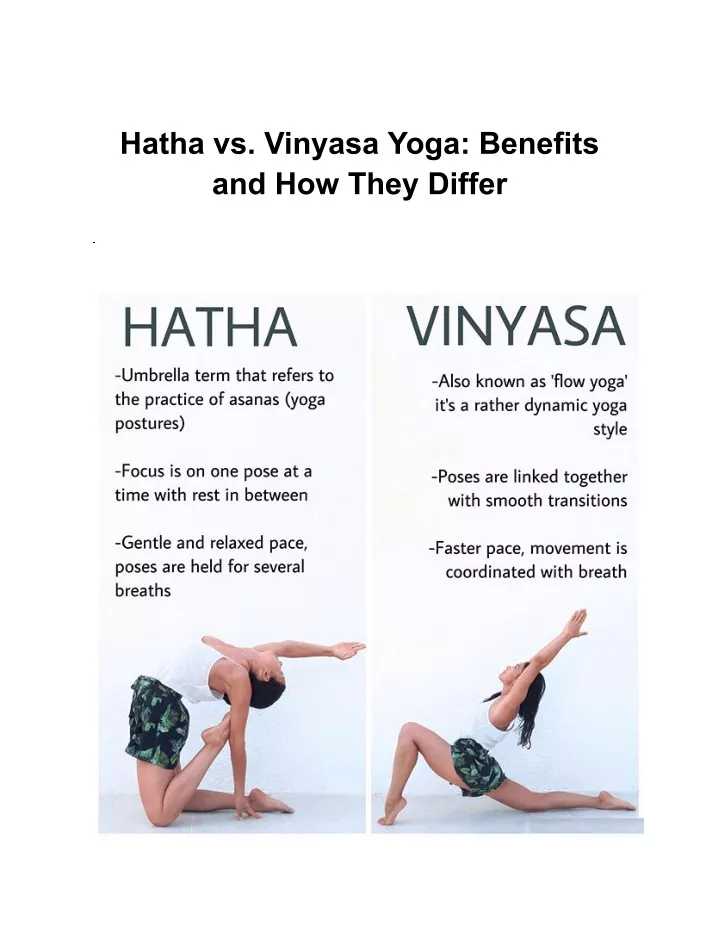 hatha vs vinyasa yoga benefits and how they differ