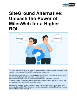 siteground alternative unleash the power