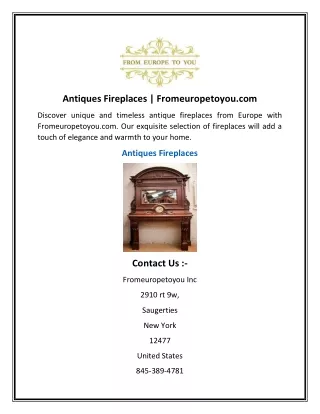 Antiques Fireplaces | Fromeuropetoyou.com