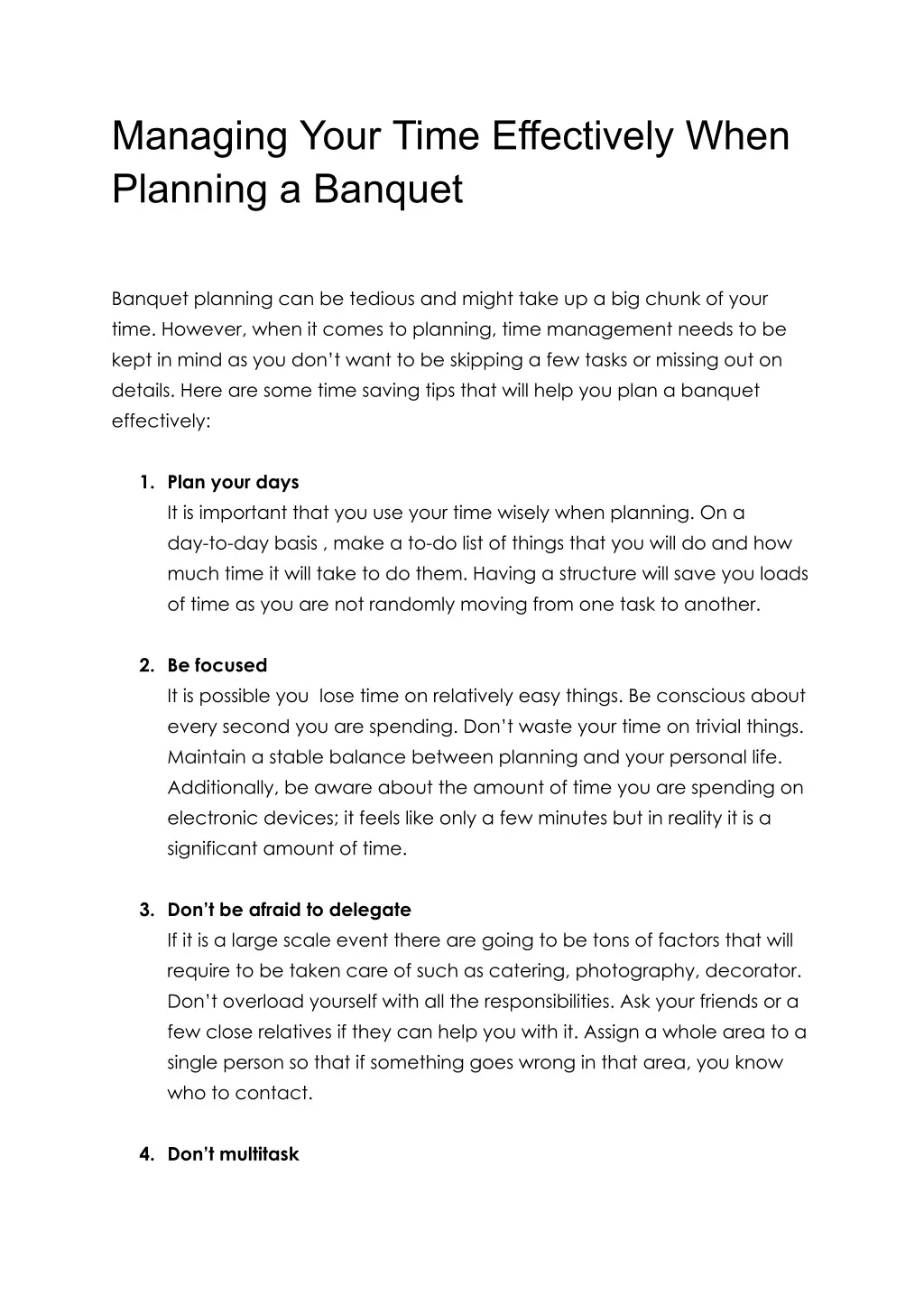 PPT - Managing Your Time Effectively When Planning a Banquet PowerPoint ...