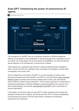auto gpt unleashing the power of autonomous