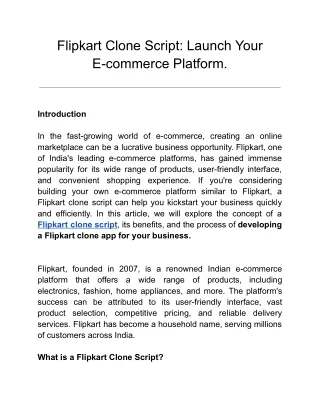 Flipkart Clone Script_ Launch Your E-commerce Platform