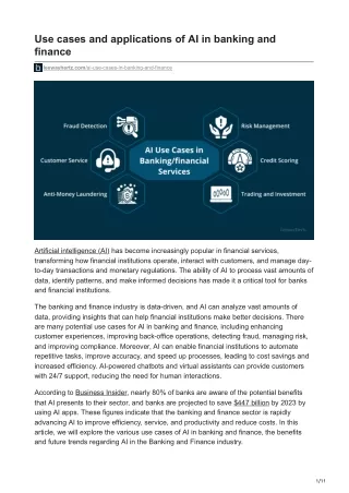 use cases and applications of ai in banking
