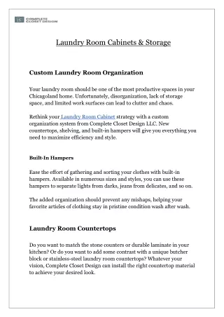 Laundry Room Cabinets & Storage