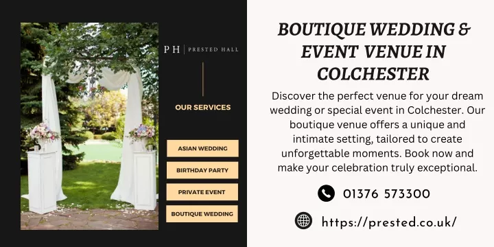 boutique wedding event venue in colchester