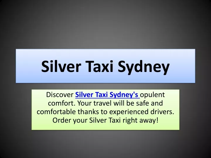 silver taxi sydney