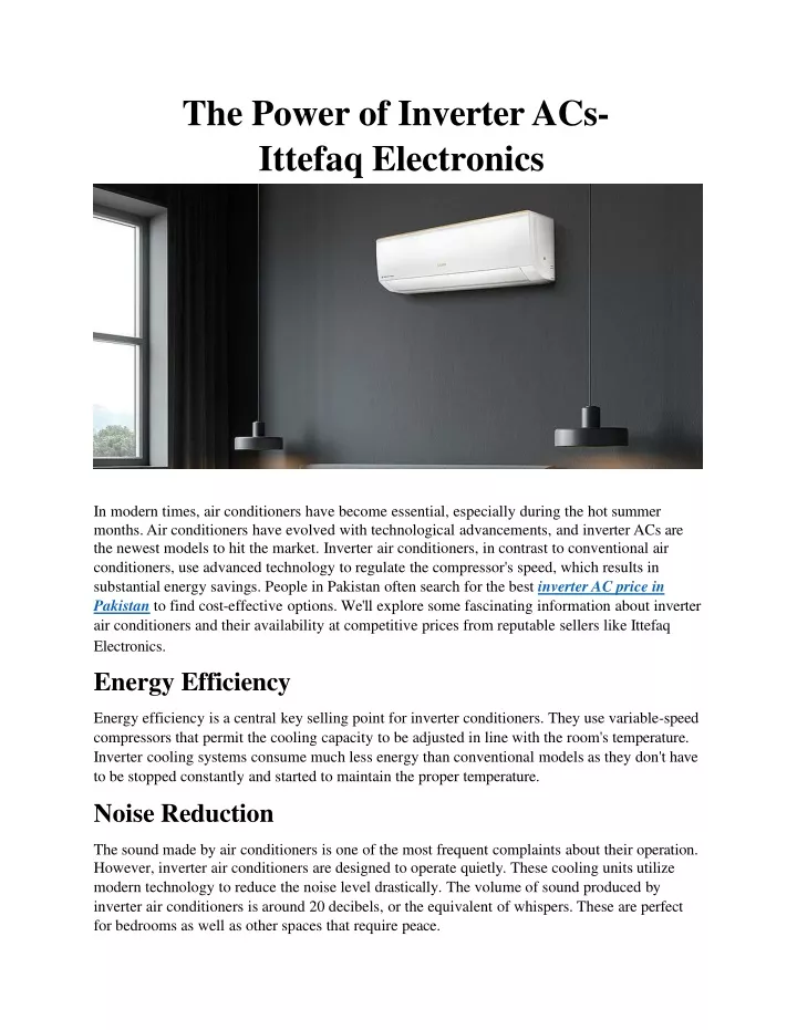 the power of inverter acs ittefaq electronics