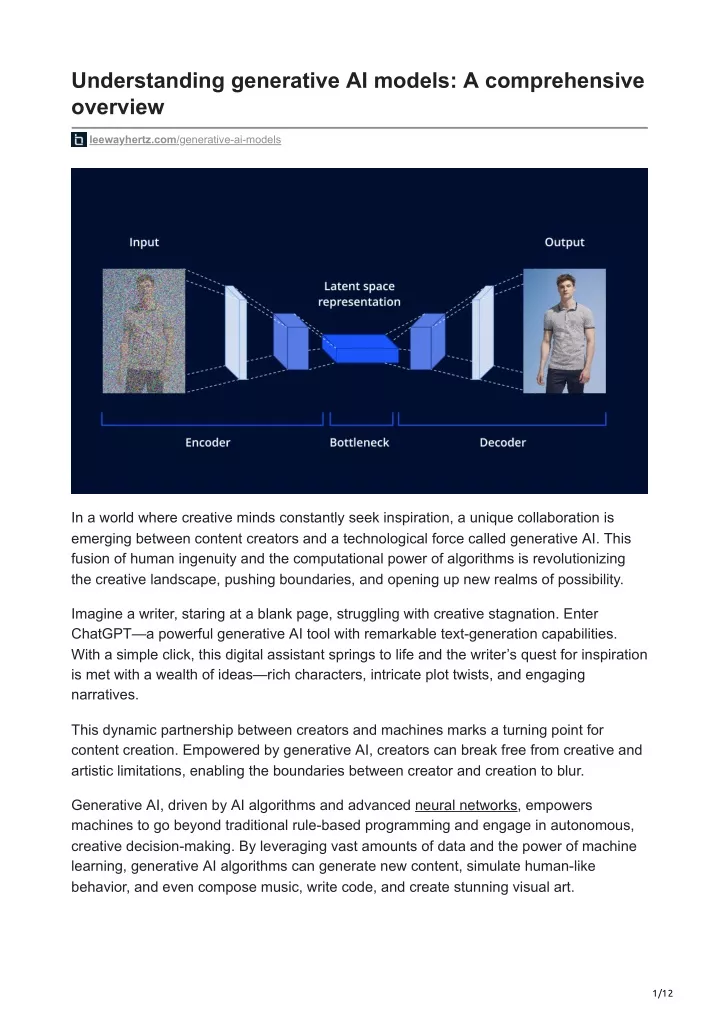 understanding generative ai models