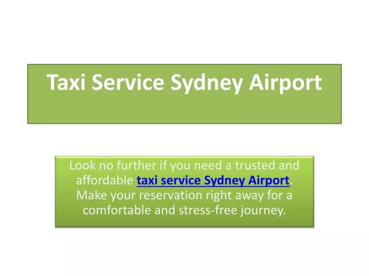 taxi service sydney airport