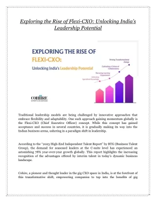 Exploring the Rise of Flexi-CXO: Unlocking India’s Leadership Potential