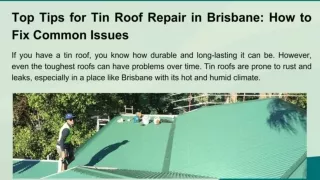 Top Tips for Tin Roof Repair in Brisbane_ How to Fix Common Issues