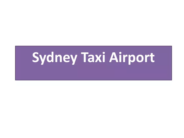 sydney taxi airport