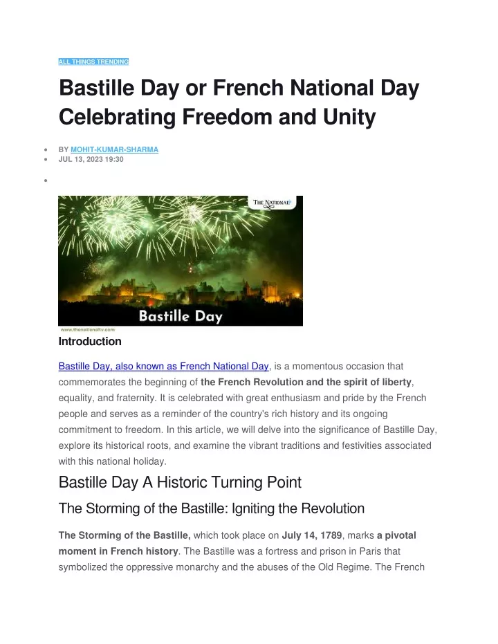 all things trending bastille day or french