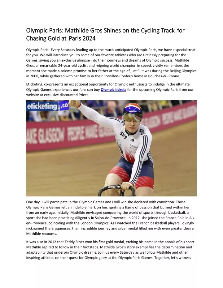 mathilde gros shines on the cycling track