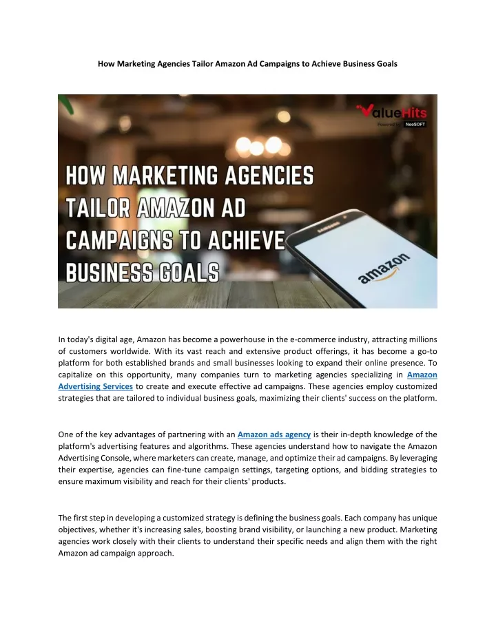 how marketing agencies tailor amazon ad campaigns