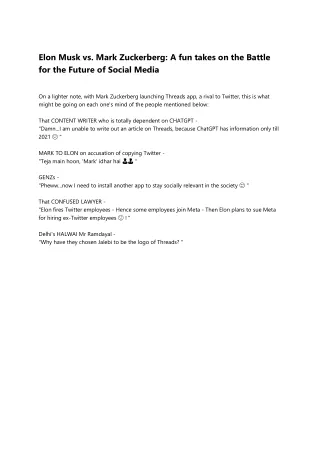 A fun takes on the Battle for the Future of Social Media