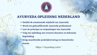 Ayurveda Coach Opleiding, Ayurveda Opleiding Amsterdam