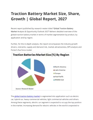 traction battery market size share growth global