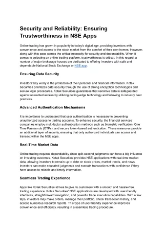 Security and Reliability_ Ensuring Trustworthiness in NSE Apps
