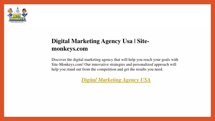 digital marketing agency usa site monkeys