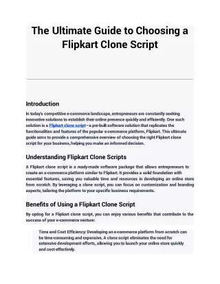 The Ultimate Guide to Choosing a Flipkart Clone Script
