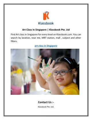 Art Class In SingaporKlassbook Pte. Ltd
