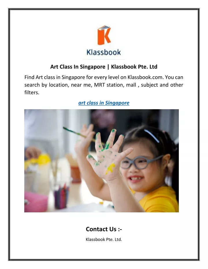art class in singapore klassbook pte ltd